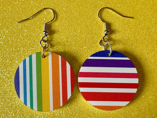 Rainbow Earrings: Laser Cut Acrylic Rainbows, Pride, Hawaii, Aloha, Summer Vibes, Happy, Colorful Stripes, Best Gifts for Her/Him/Them