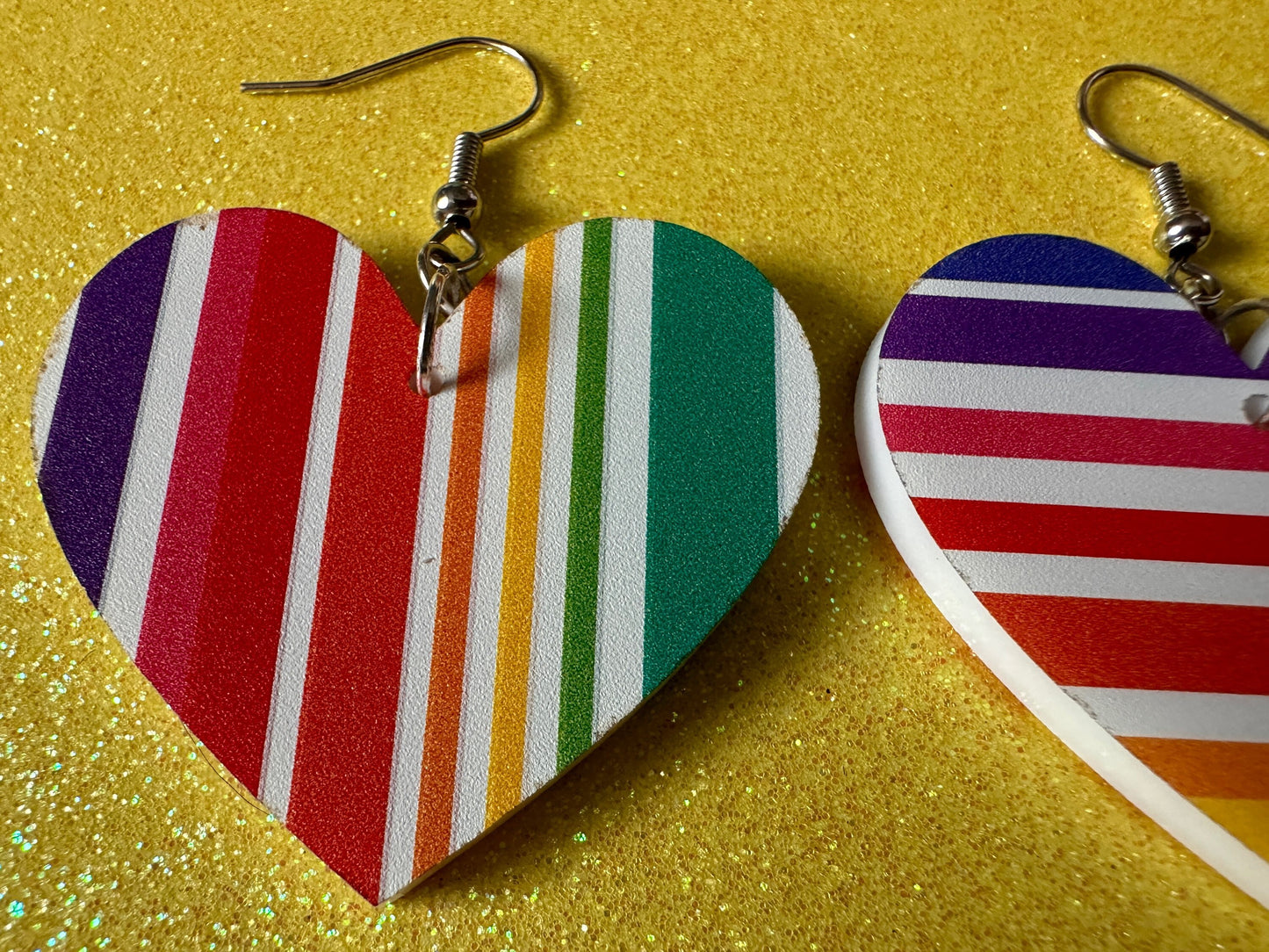 Rainbow Earrings: Laser Cut Acrylic Rainbows, Pride, Hawaii, Aloha, Summer Vibes, Happy, Colorful Stripes, Best Gifts for Her/Him/Them