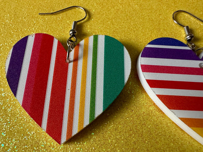 Rainbow Earrings: Laser Cut Acrylic Rainbows, Pride, Hawaii, Aloha, Summer Vibes, Happy, Colorful Stripes, Best Gifts for Her/Him/Them