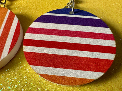 Rainbow Earrings: Laser Cut Acrylic Rainbows, Pride, Hawaii, Aloha, Summer Vibes, Happy, Colorful Stripes, Best Gifts for Her/Him/Them