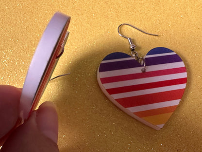 Rainbow Earrings: Laser Cut Acrylic Rainbows, Pride, Hawaii, Aloha, Summer Vibes, Happy, Colorful Stripes, Best Gifts for Her/Him/Them