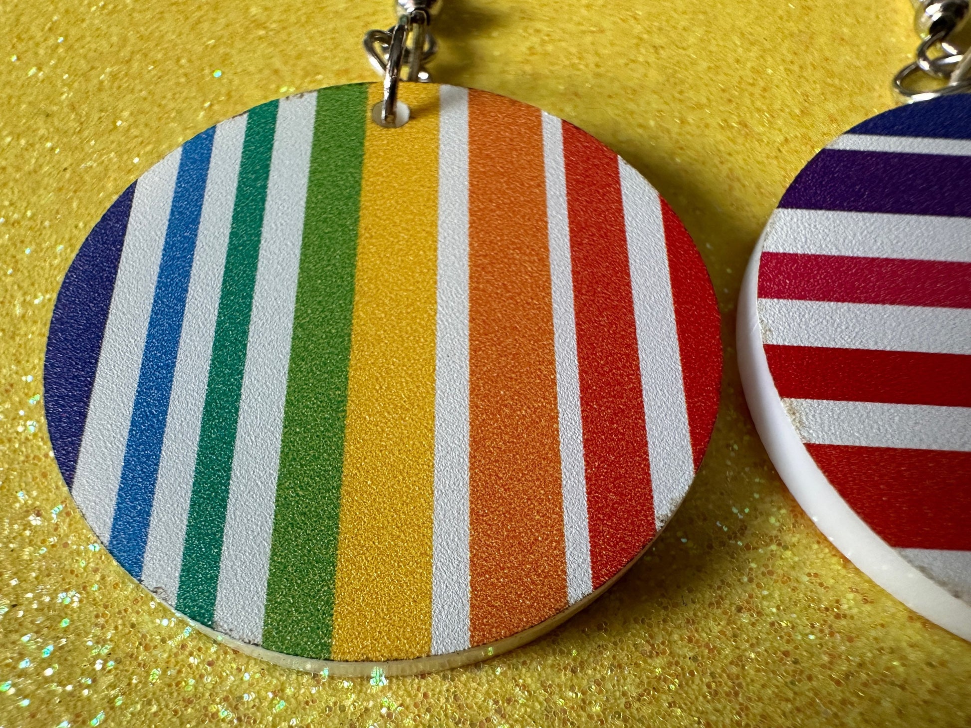 Rainbow Earrings: Laser Cut Acrylic Rainbows, Pride, Hawaii, Aloha, Summer Vibes, Happy, Colorful Stripes, Best Gifts for Her/Him/Them