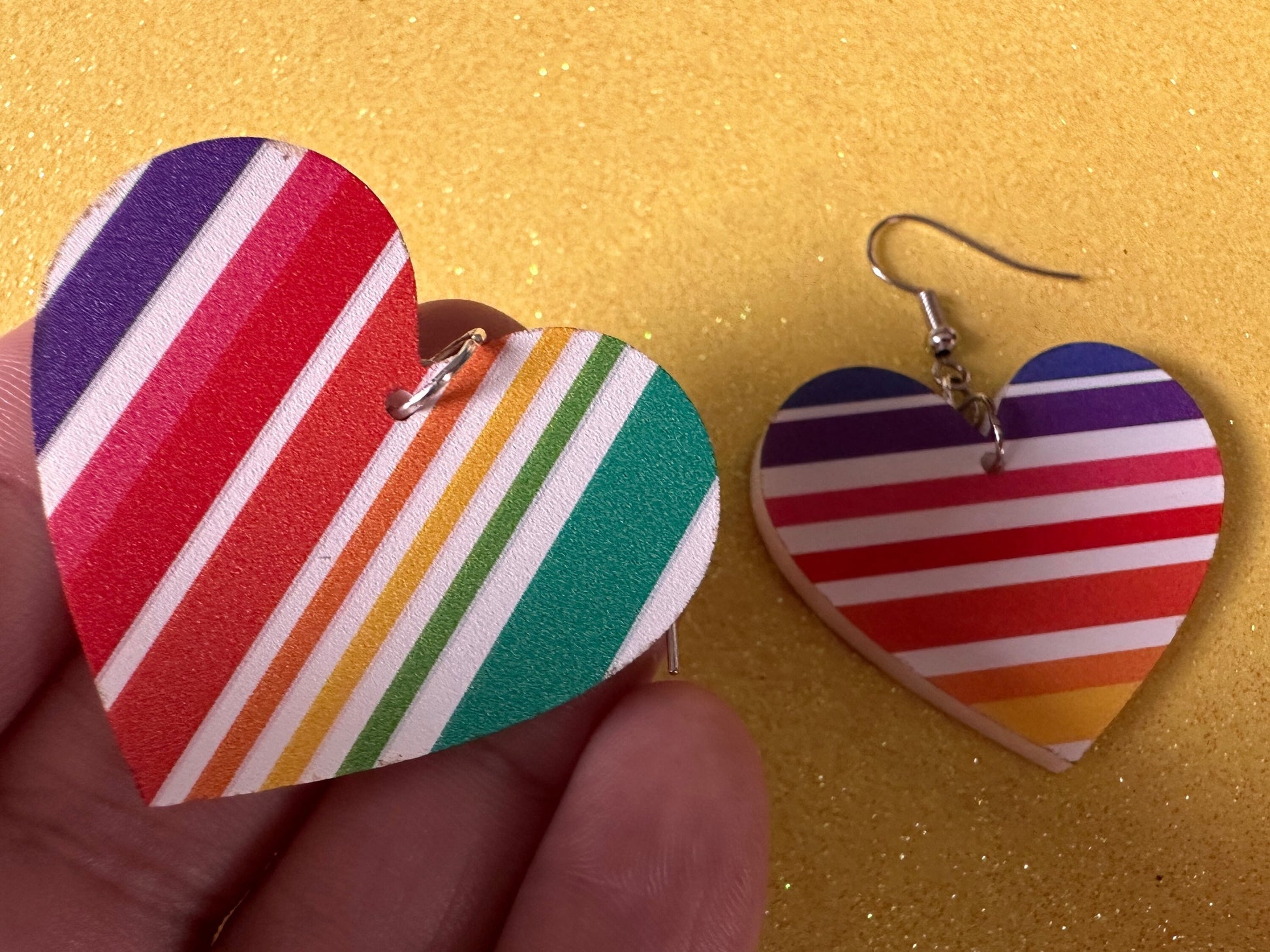 Rainbow Earrings: Laser Cut Acrylic Rainbows, Pride, Hawaii, Aloha, Summer Vibes, Happy, Colorful Stripes, Best Gifts for Her/Him/Them