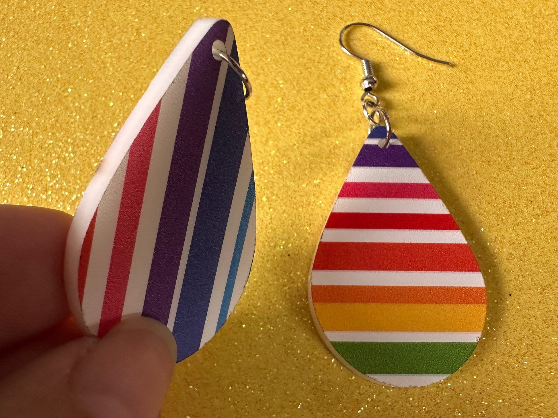 Rainbow Earrings: Laser Cut Acrylic Rainbows, Pride, Hawaii, Aloha, Summer Vibes, Happy, Colorful Stripes, Best Gifts for Her/Him/Them