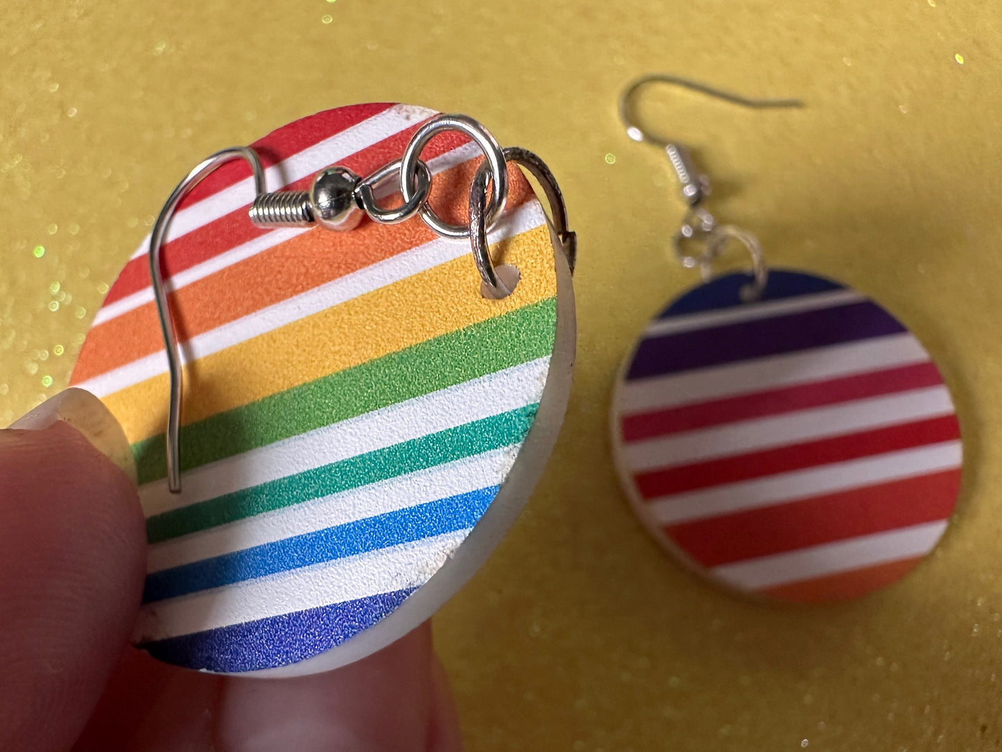 Rainbow Earrings: Laser Cut Acrylic Rainbows, Pride, Hawaii, Aloha, Summer Vibes, Happy, Colorful Stripes, Best Gifts for Her/Him/Them