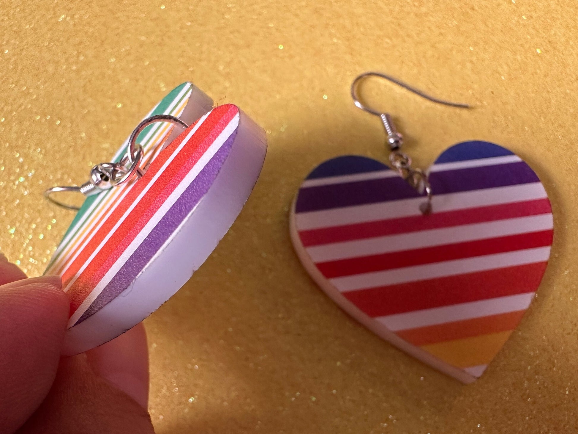 Rainbow Earrings: Laser Cut Acrylic Rainbows, Pride, Hawaii, Aloha, Summer Vibes, Happy, Colorful Stripes, Best Gifts for Her/Him/Them