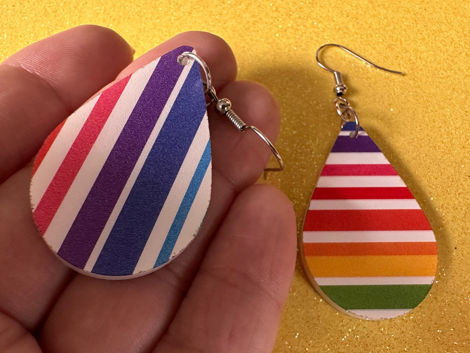 Rainbow Earrings: Laser Cut Acrylic Rainbows, Pride, Hawaii, Aloha, Summer Vibes, Happy, Colorful Stripes, Best Gifts for Her/Him/Them