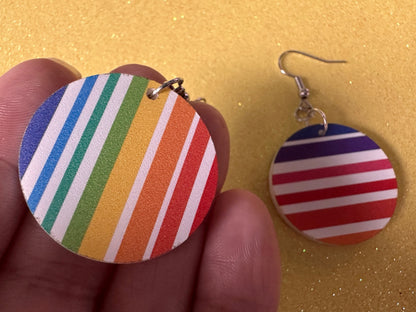 Rainbow Earrings: Laser Cut Acrylic Rainbows, Pride, Hawaii, Aloha, Summer Vibes, Happy, Colorful Stripes, Best Gifts for Her/Him/Them