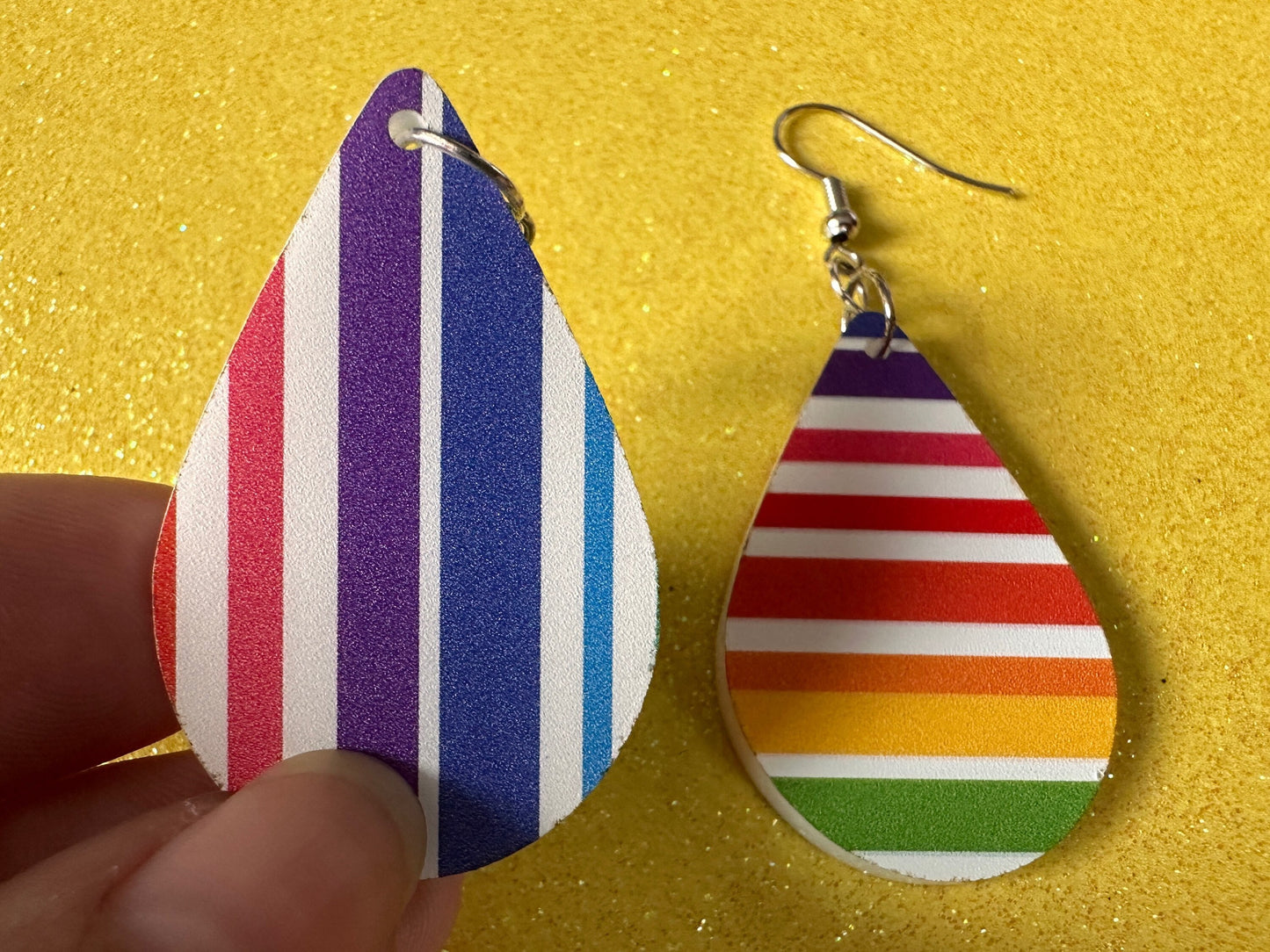 Rainbow Earrings: Laser Cut Acrylic Rainbows, Pride, Hawaii, Aloha, Summer Vibes, Happy, Colorful Stripes, Best Gifts for Her/Him/Them