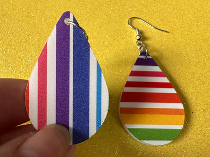 Rainbow Earrings: Laser Cut Acrylic Rainbows, Pride, Hawaii, Aloha, Summer Vibes, Happy, Colorful Stripes, Best Gifts for Her/Him/Them