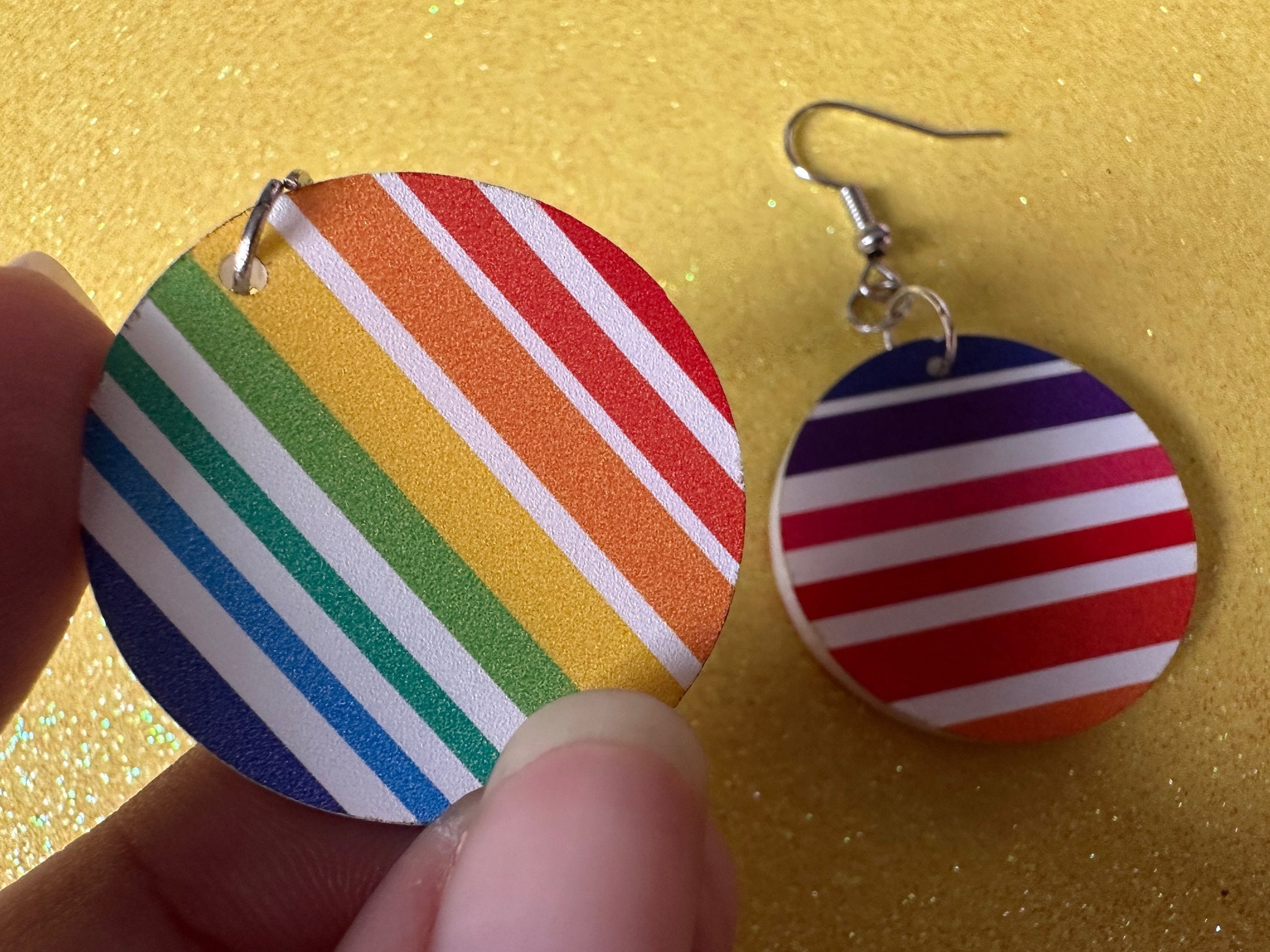 Rainbow Earrings: Laser Cut Acrylic Rainbows, Pride, Hawaii, Aloha, Summer Vibes, Happy, Colorful Stripes, Best Gifts for Her/Him/Them