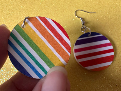 Rainbow Earrings: Laser Cut Acrylic Rainbows, Pride, Hawaii, Aloha, Summer Vibes, Happy, Colorful Stripes, Best Gifts for Her/Him/Them