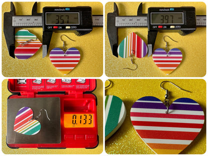 Rainbow Earrings: Laser Cut Acrylic Rainbows, Pride, Hawaii, Aloha, Summer Vibes, Happy, Colorful Stripes, Best Gifts for Her/Him/Them