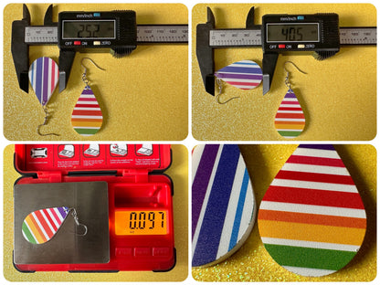 Rainbow Earrings: Laser Cut Acrylic Rainbows, Pride, Hawaii, Aloha, Summer Vibes, Happy, Colorful Stripes, Best Gifts for Her/Him/Them