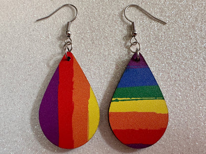 Rainbow Earrings: Laser Cut Acrylic Rainbows, Pride, Hawaii, Stripes, Summer Vibes, Happy, Colorful, Best Gifts for Her/Him/Them