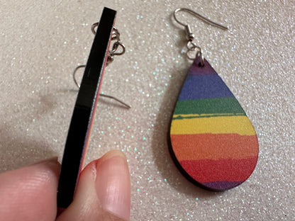 Rainbow Earrings: Laser Cut Acrylic Rainbows, Pride, Hawaii, Stripes, Summer Vibes, Happy, Colorful, Best Gifts for Her/Him/Them