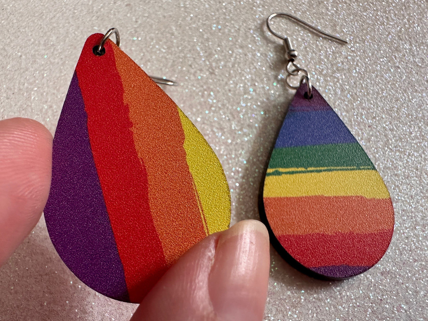 Rainbow Earrings: Laser Cut Acrylic Rainbows, Pride, Hawaii, Stripes, Summer Vibes, Happy, Colorful, Best Gifts for Her/Him/Them
