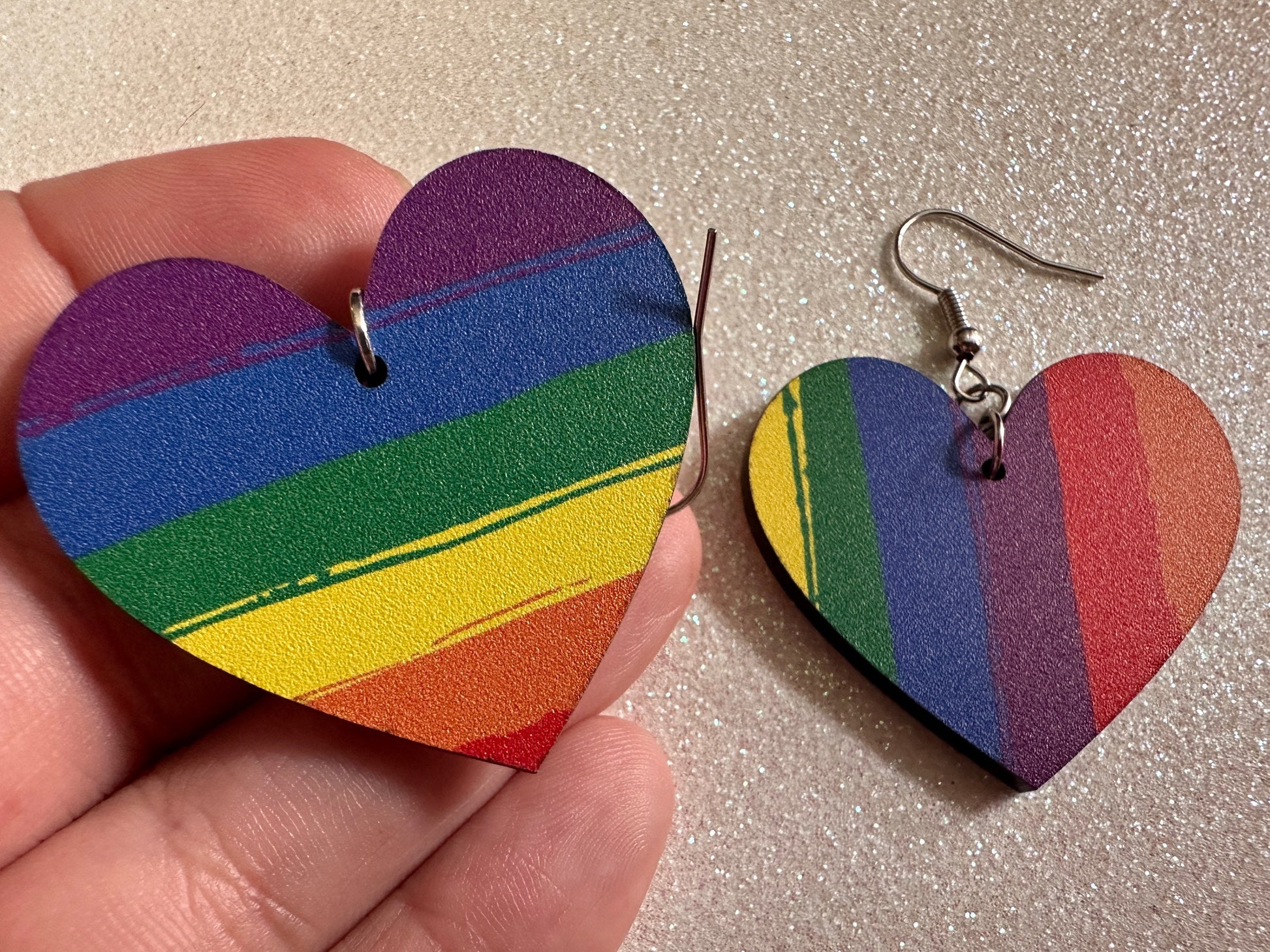 Rainbow Earrings: Laser Cut Acrylic Rainbows, Pride, Hawaii, Stripes, Summer Vibes, Happy, Colorful, Best Gifts for Her/Him/Them