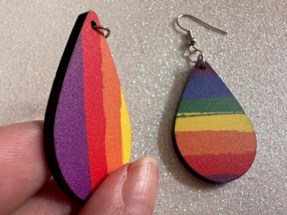 Rainbow Earrings: Laser Cut Acrylic Rainbows, Pride, Hawaii, Stripes, Summer Vibes, Happy, Colorful, Best Gifts for Her/Him/Them