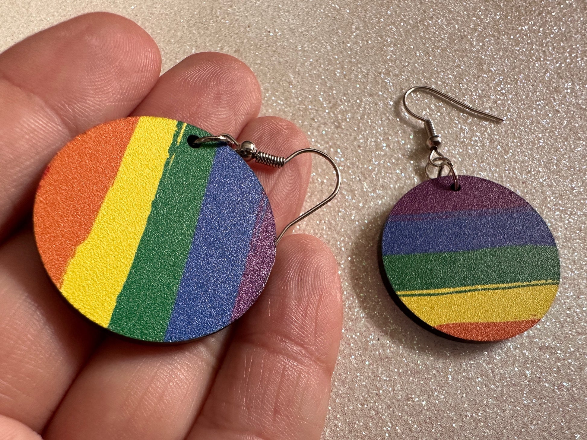 Rainbow Earrings: Laser Cut Acrylic Rainbows, Pride, Hawaii, Stripes, Summer Vibes, Happy, Colorful, Best Gifts for Her/Him/Them