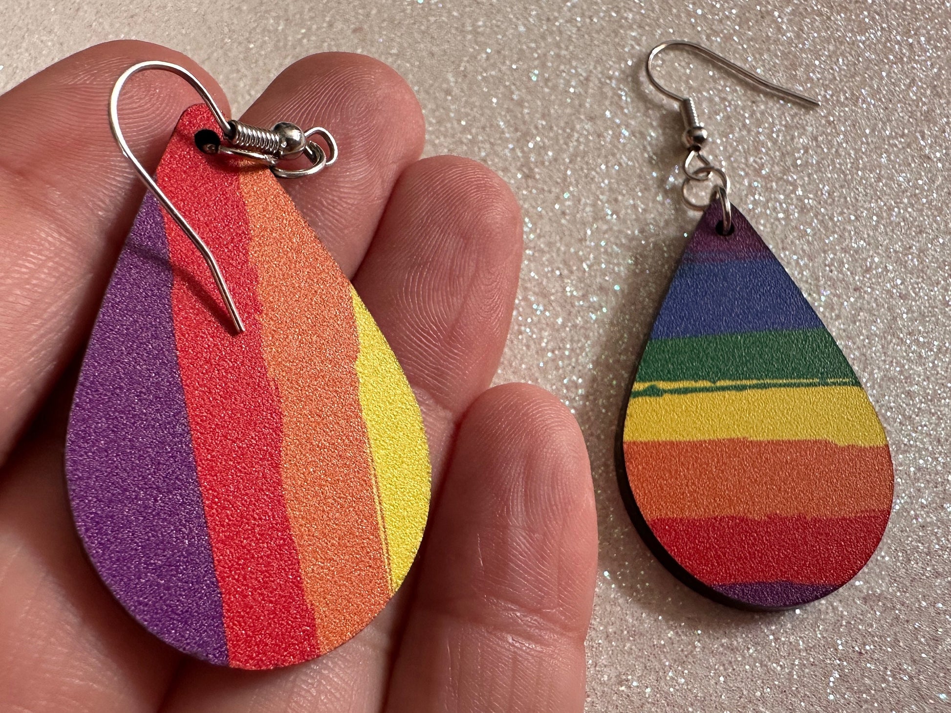 Rainbow Earrings: Laser Cut Acrylic Rainbows, Pride, Hawaii, Stripes, Summer Vibes, Happy, Colorful, Best Gifts for Her/Him/Them