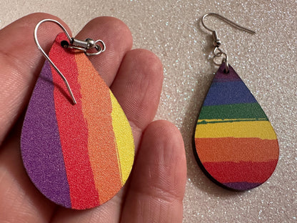 Rainbow Earrings: Laser Cut Acrylic Rainbows, Pride, Hawaii, Stripes, Summer Vibes, Happy, Colorful, Best Gifts for Her/Him/Them