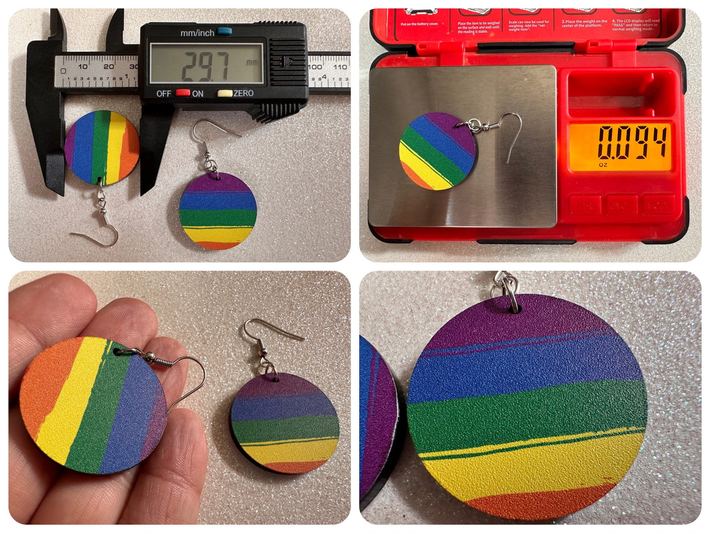 Rainbow Earrings: Laser Cut Acrylic Rainbows, Pride, Hawaii, Stripes, Summer Vibes, Happy, Colorful, Best Gifts for Her/Him/Them