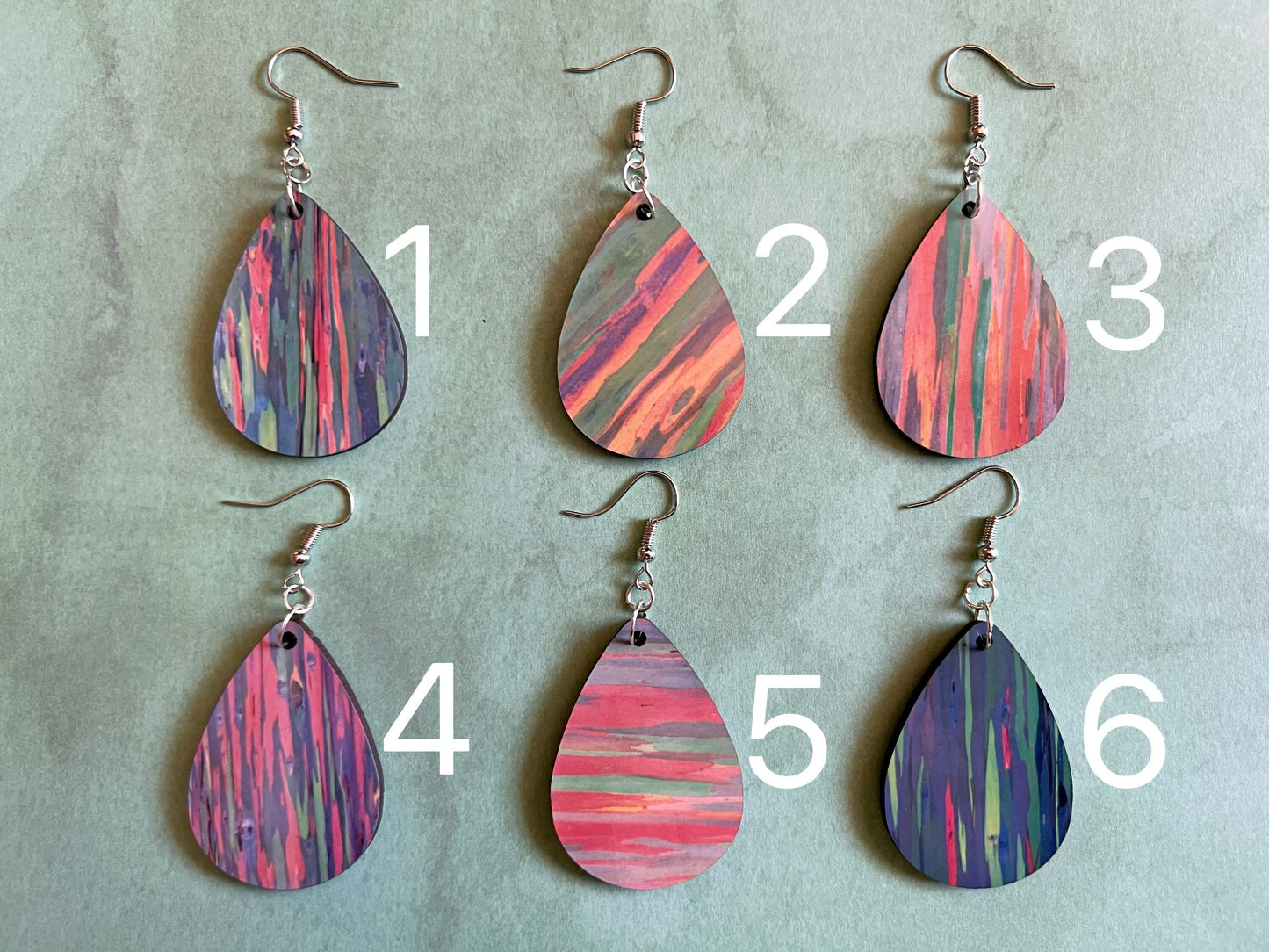 Rainbow Eucalyptus Tree Earrings: Hawaiian Tree, Nature, Rainbows, Unique Gifts, Sublimated Earrings, Best Gift for Her/Him/Them