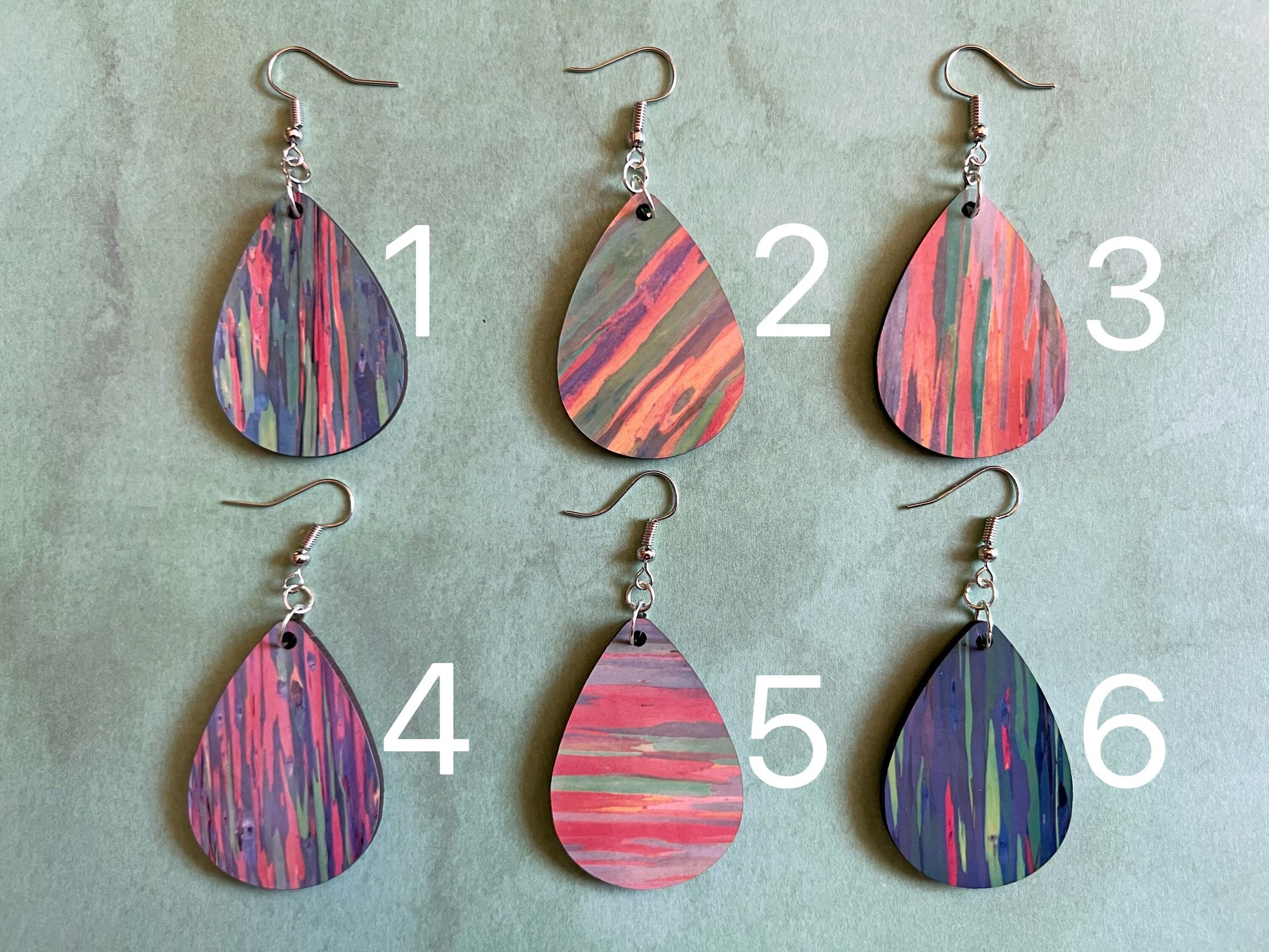 Rainbow Eucalyptus Tree Earrings: Hawaiian Tree, Nature, Rainbows, Unique Gifts, Sublimated Earrings, Best Gift for Her/Him/Them