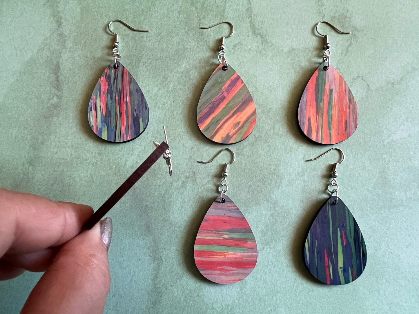 Rainbow Eucalyptus Tree Earrings: Hawaiian Tree, Nature, Rainbows, Unique Gifts, Sublimated Earrings, Best Gift for Her/Him/Them