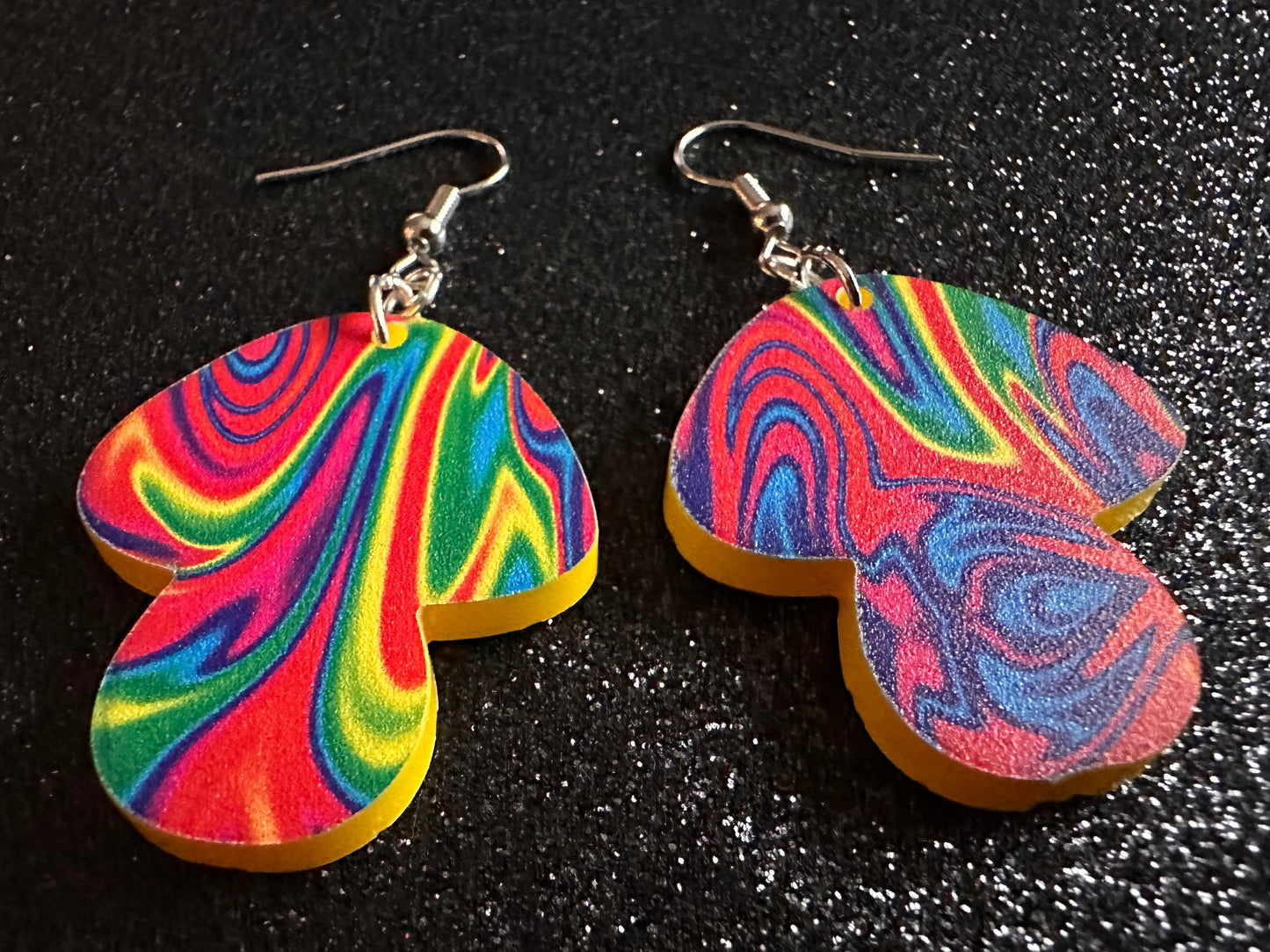 Rainbow Mushroom Earrings: Laser Cut Acrylic Earrings, Astronomy, Stars, Planets, Astrology, Night, Nebula, Magic, Gifts for Her/Him/Them