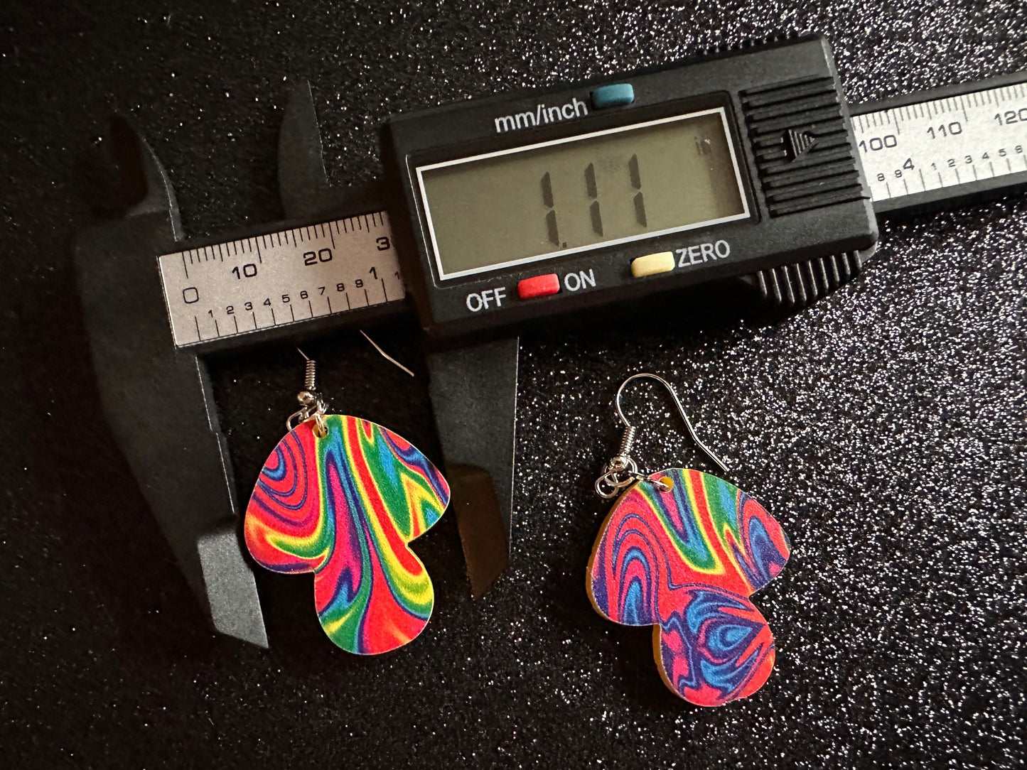 Rainbow Mushroom Earrings: Laser Cut Acrylic Earrings, Astronomy, Stars, Planets, Astrology, Night, Nebula, Magic, Gifts for Her/Him/Them