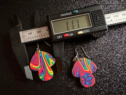 Rainbow Mushroom Earrings: Laser Cut Acrylic Earrings, Astronomy, Stars, Planets, Astrology, Night, Nebula, Magic, Gifts for Her/Him/Them