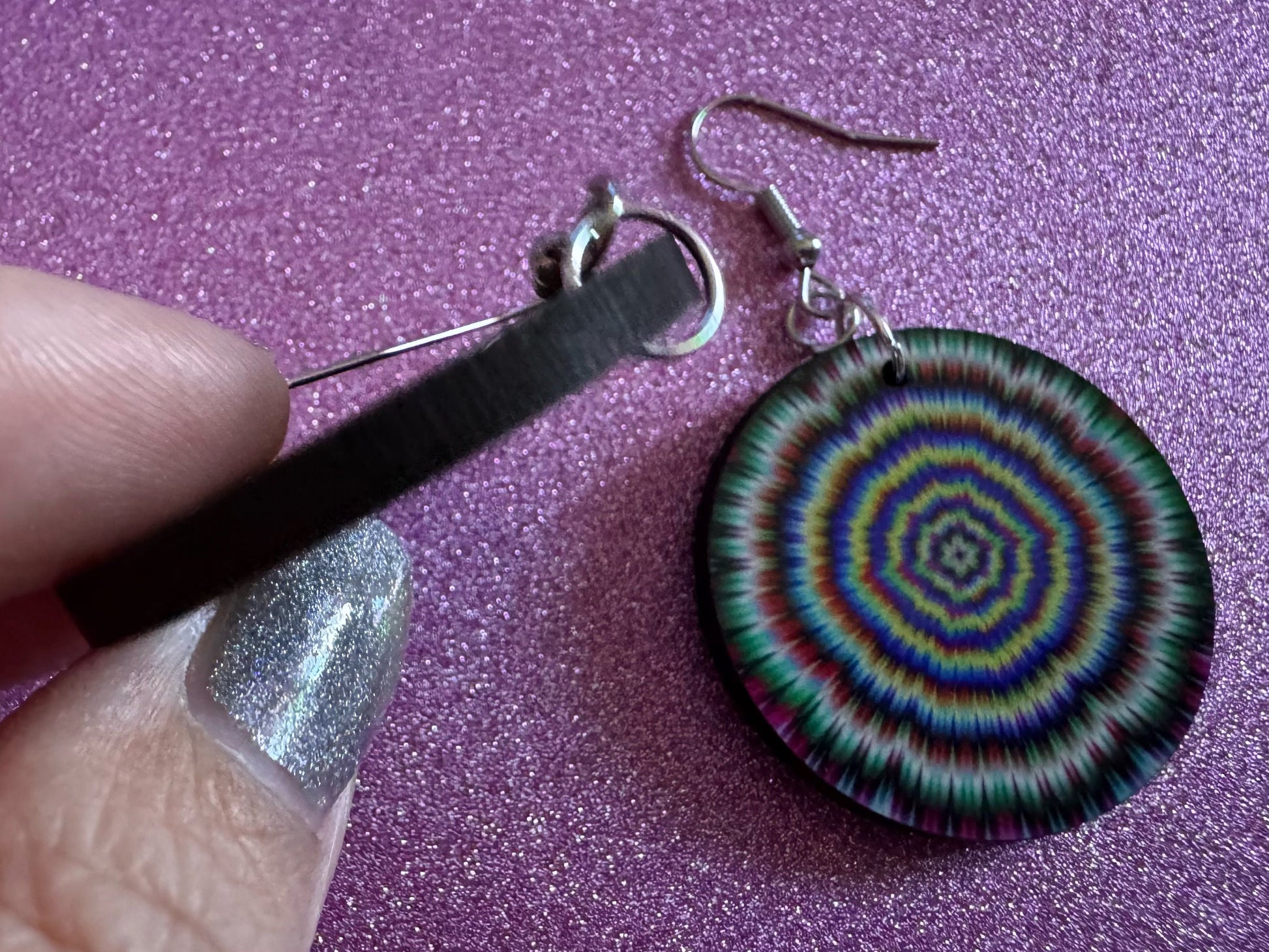 Rainbow Psychedelic Optical Illusion Earrings: Sublimated Illusions, Unique Earrings, Quirky Jewelry, Hypnotic, Best Gifts for Her/Him/Them