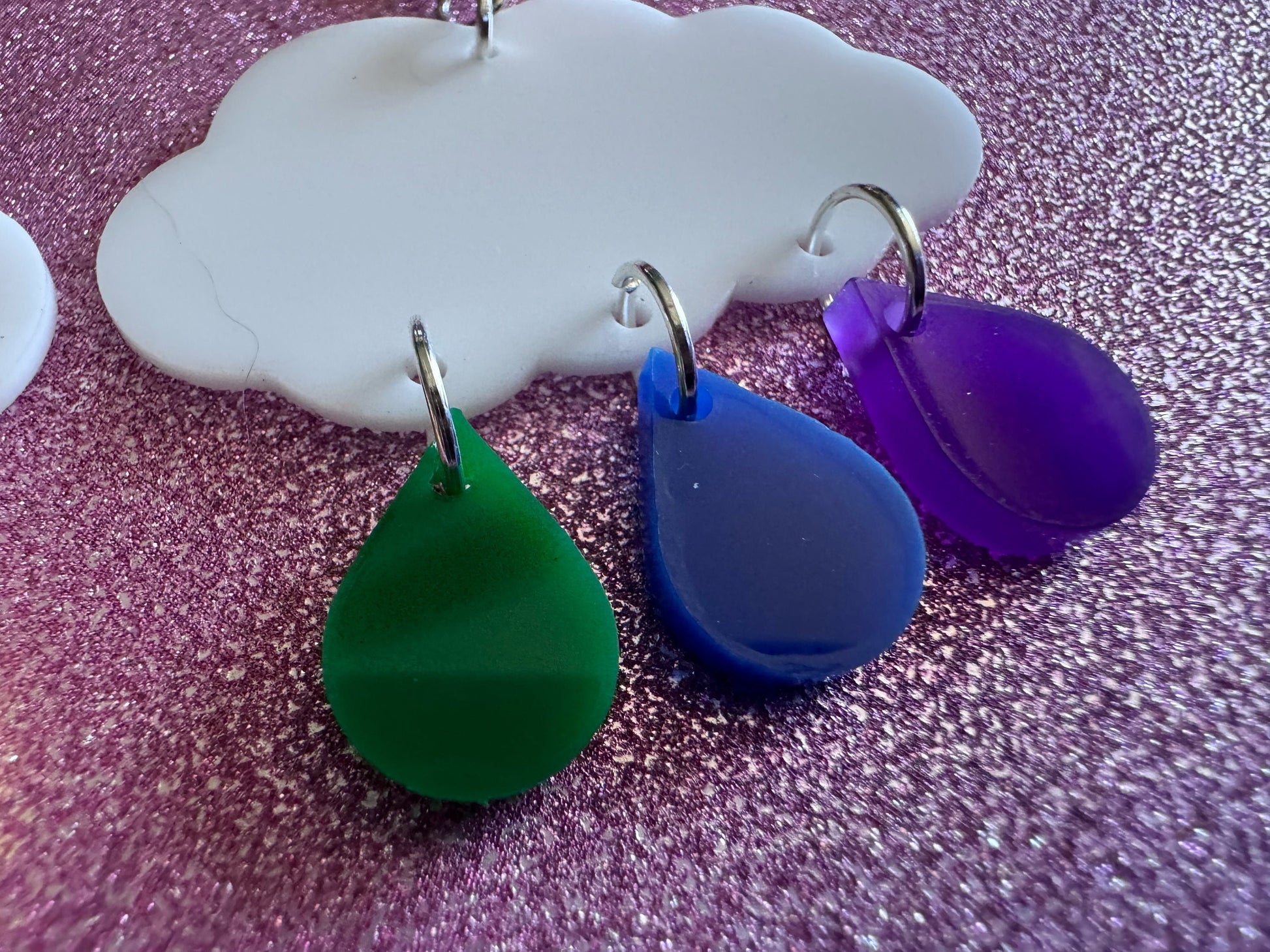 Rainbow Rain Drop Earrings: Laser Cut Acrylic Rainbows, Pride, Lightning Bolts, LGBTQ, Colorful Lightning, Best Gifts for Her/Him/Them