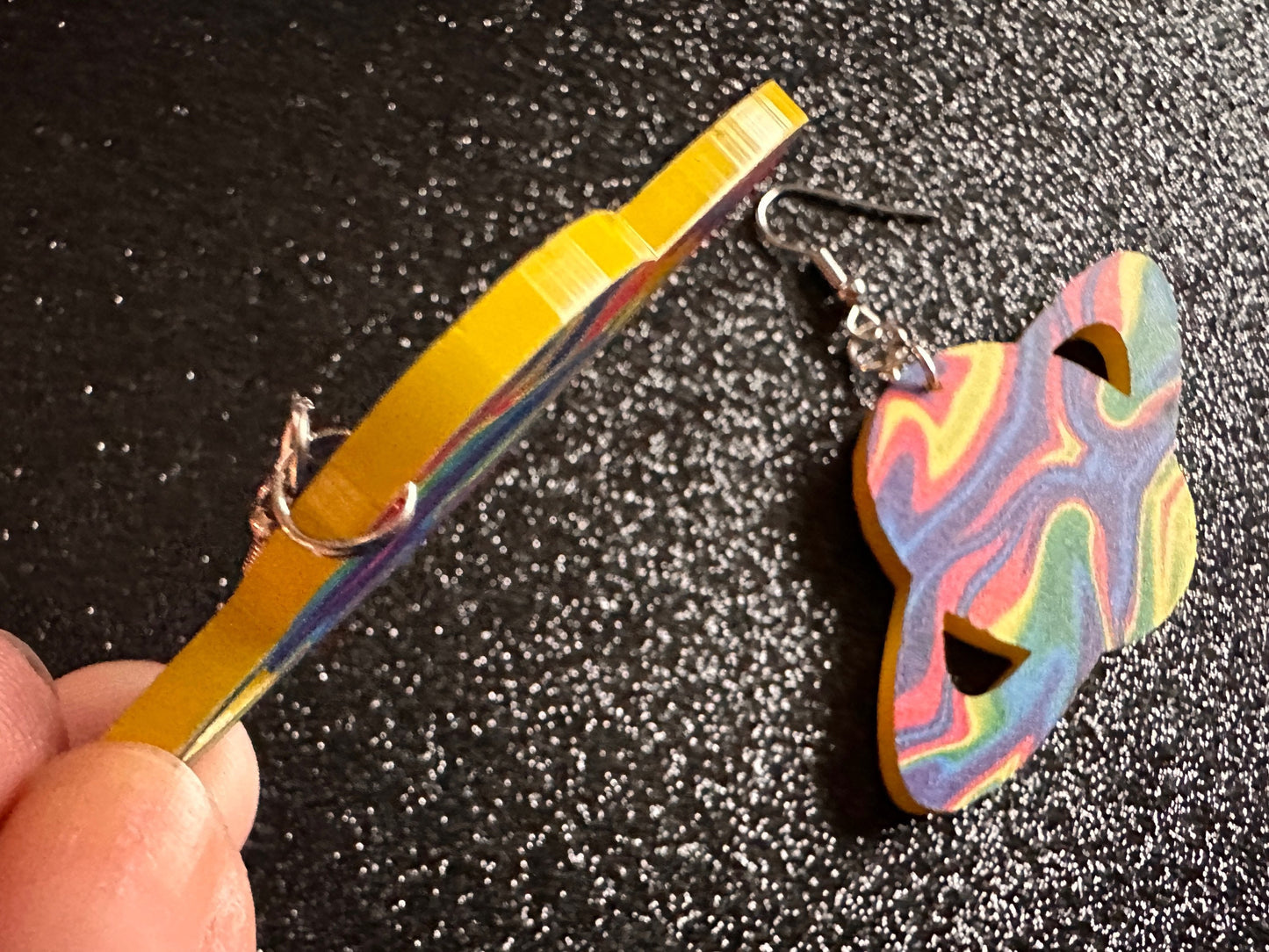 Rainbow Saturn Earrings: Laser Cut Acrylic Planets, Magic, Night Sky, Moons, Astrology, Astronomy, Space, Pride, Gifts for Her/Him/Them