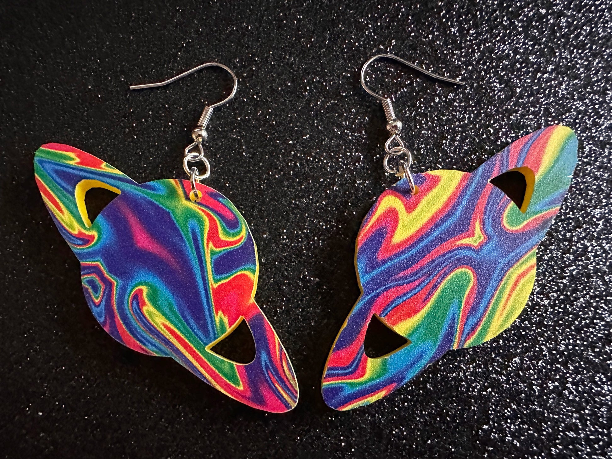 Rainbow Saturn Earrings: Laser Cut Acrylic Planets, Magic, Night Sky, Moons, Astrology, Astronomy, Space, Pride, Gifts for Her/Him/Them