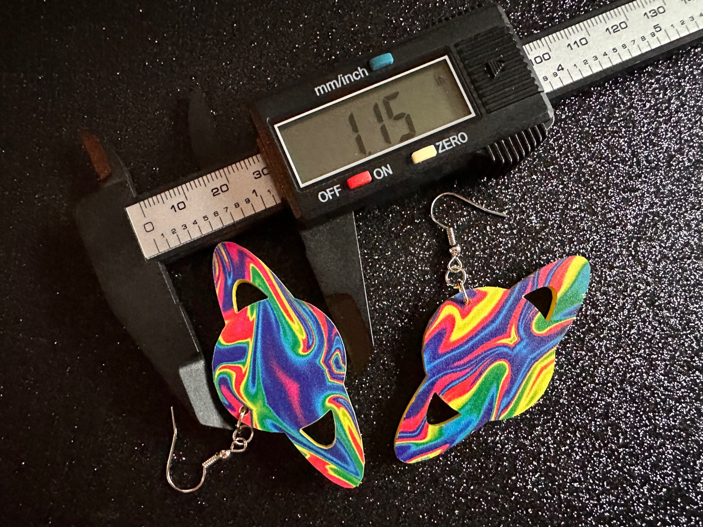 Rainbow Saturn Earrings: Laser Cut Acrylic Planets, Magic, Night Sky, Moons, Astrology, Astronomy, Space, Pride, Gifts for Her/Him/Them