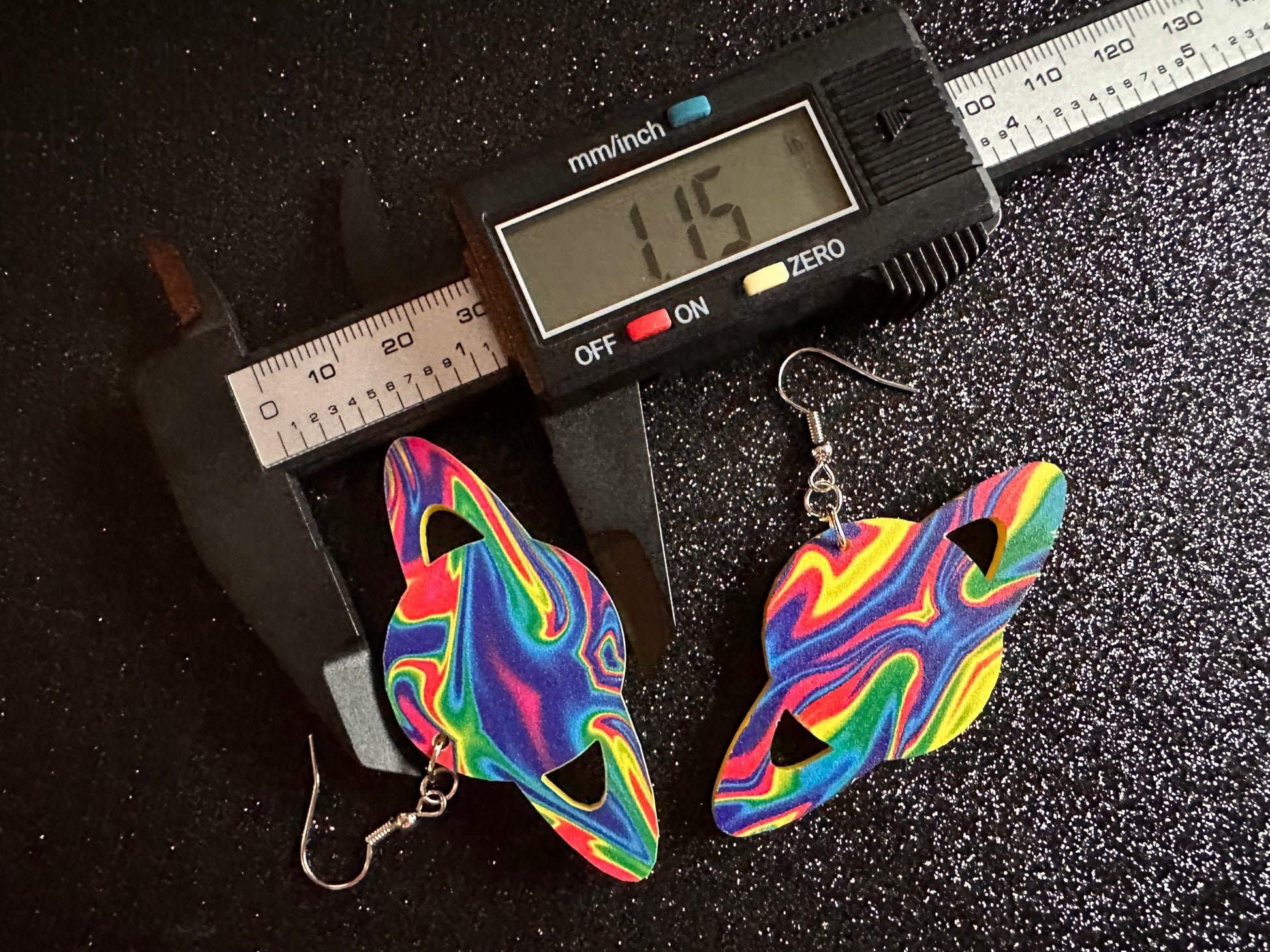 Rainbow Saturn Earrings: Laser Cut Acrylic Planets, Magic, Night Sky, Moons, Astrology, Astronomy, Space, Pride, Gifts for Her/Him/Them