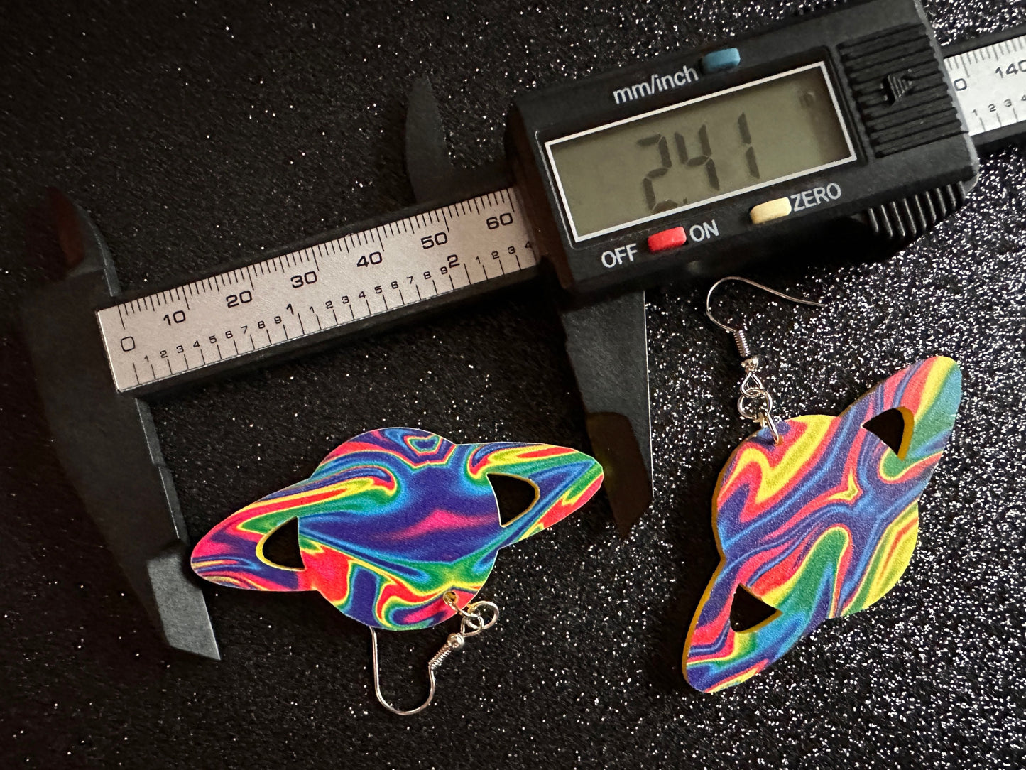 Rainbow Saturn Earrings: Laser Cut Acrylic Planets, Magic, Night Sky, Moons, Astrology, Astronomy, Space, Pride, Gifts for Her/Him/Them