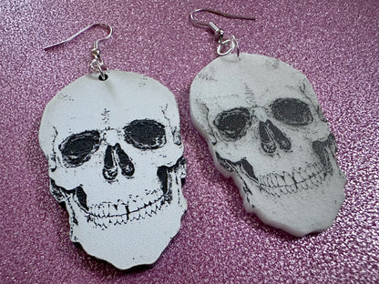 Realistic Skull Earrings: Laser Cut Acrylic Skulls, Halloween, Bones, Engraved Skulls, Scary, Anatomy, Spooky, Best Gifts for Her/Him/Them