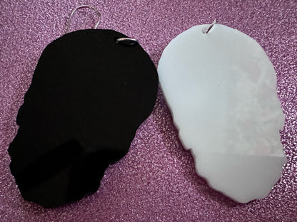 Realistic Skull Earrings: Laser Cut Acrylic Skulls, Halloween, Bones, Engraved Skulls, Scary, Anatomy, Spooky, Best Gifts for Her/Him/Them