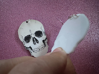 Realistic Skull Earrings: Laser Cut Acrylic Skulls, Halloween, Bones, Engraved Skulls, Scary, Anatomy, Spooky, Best Gifts for Her/Him/Them