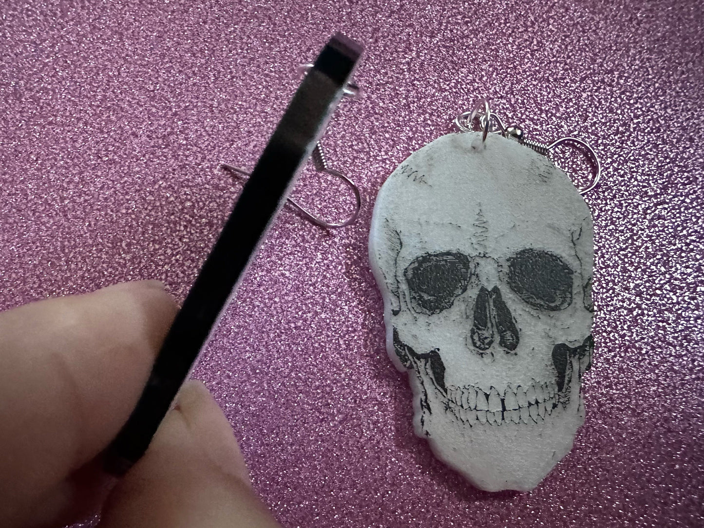 Realistic Skull Earrings: Laser Cut Acrylic Skulls, Halloween, Bones, Engraved Skulls, Scary, Anatomy, Spooky, Best Gifts for Her/Him/Them