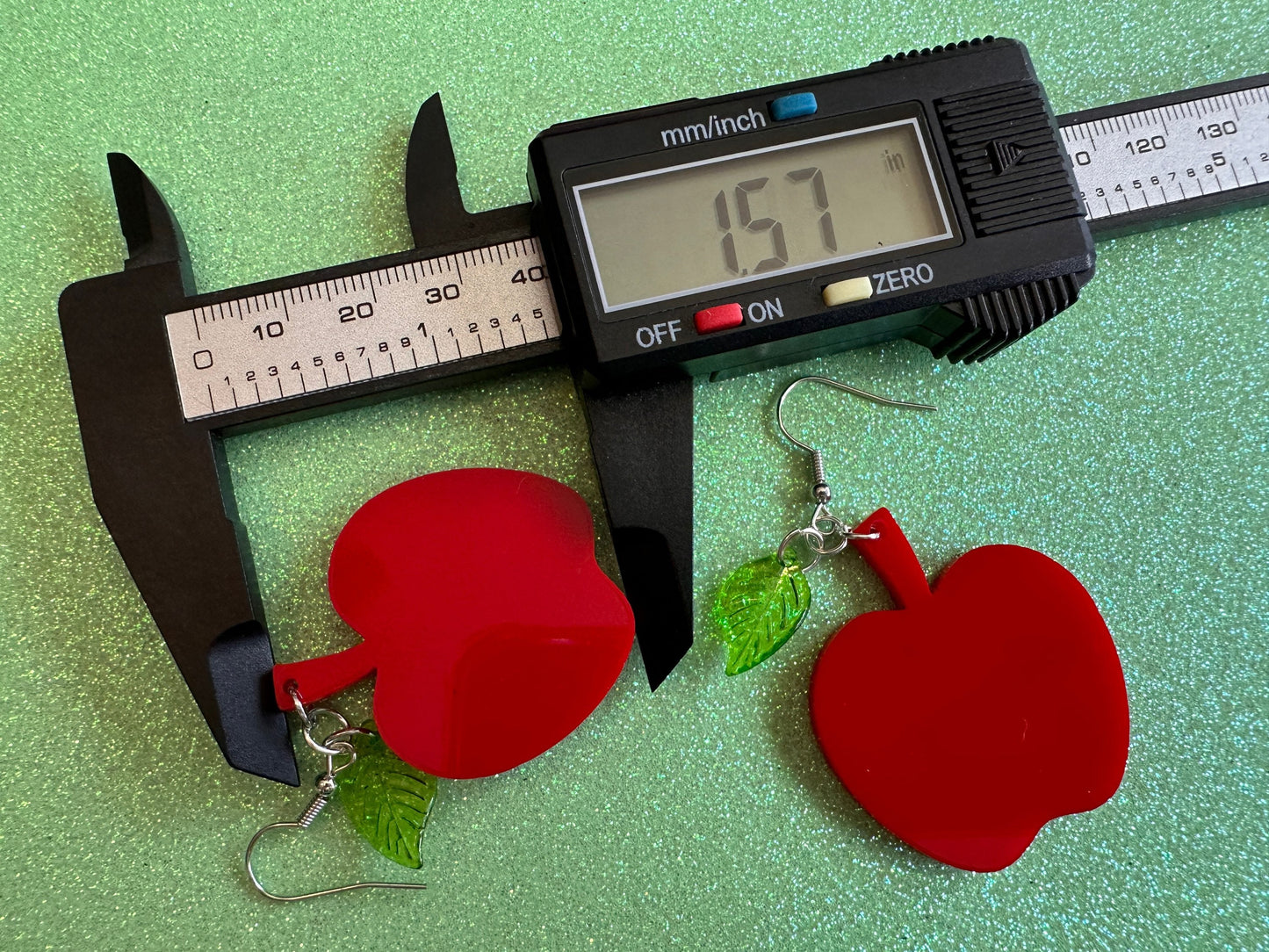 Red Apple Earrings: Laser Cut Acrylic Apples, Fruit, Fall, Food Earrings, Teacher Gift, Red Apples, Best Gifts for Her/Him/Them
