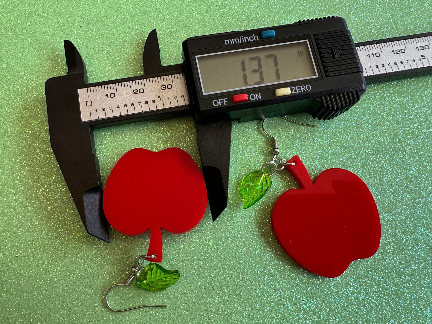 Red Apple Earrings: Laser Cut Acrylic Apples, Fruit, Fall, Food Earrings, Teacher Gift, Red Apples, Best Gifts for Her/Him/Them