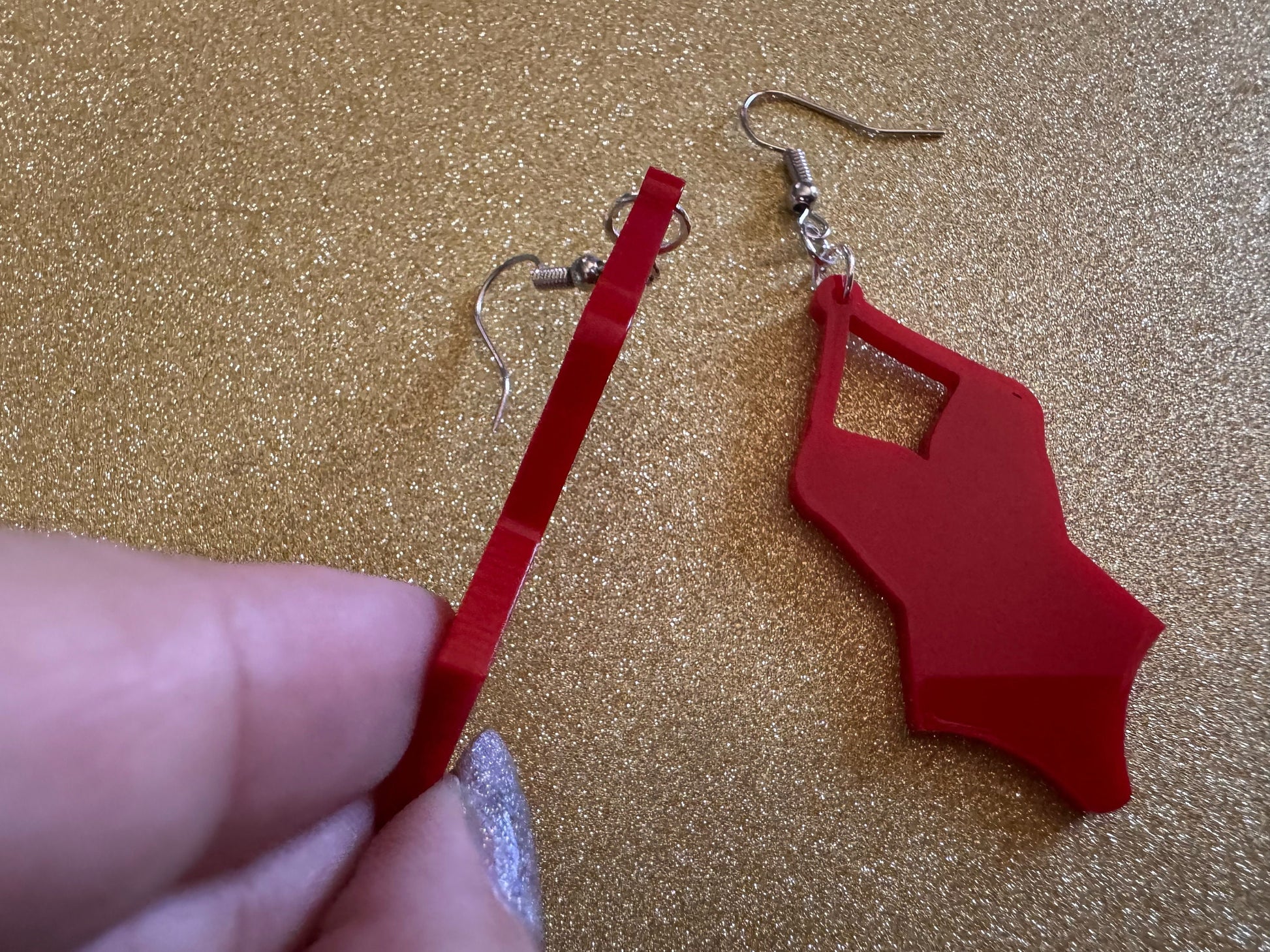 Red Bathing Suit Earrings: Laser Cut Acrylic Swimsuit Earrings, Beach, Swim, Swimming Lifeguard, Swimmer, Vacay, Best Gifts for Her/Him/Them