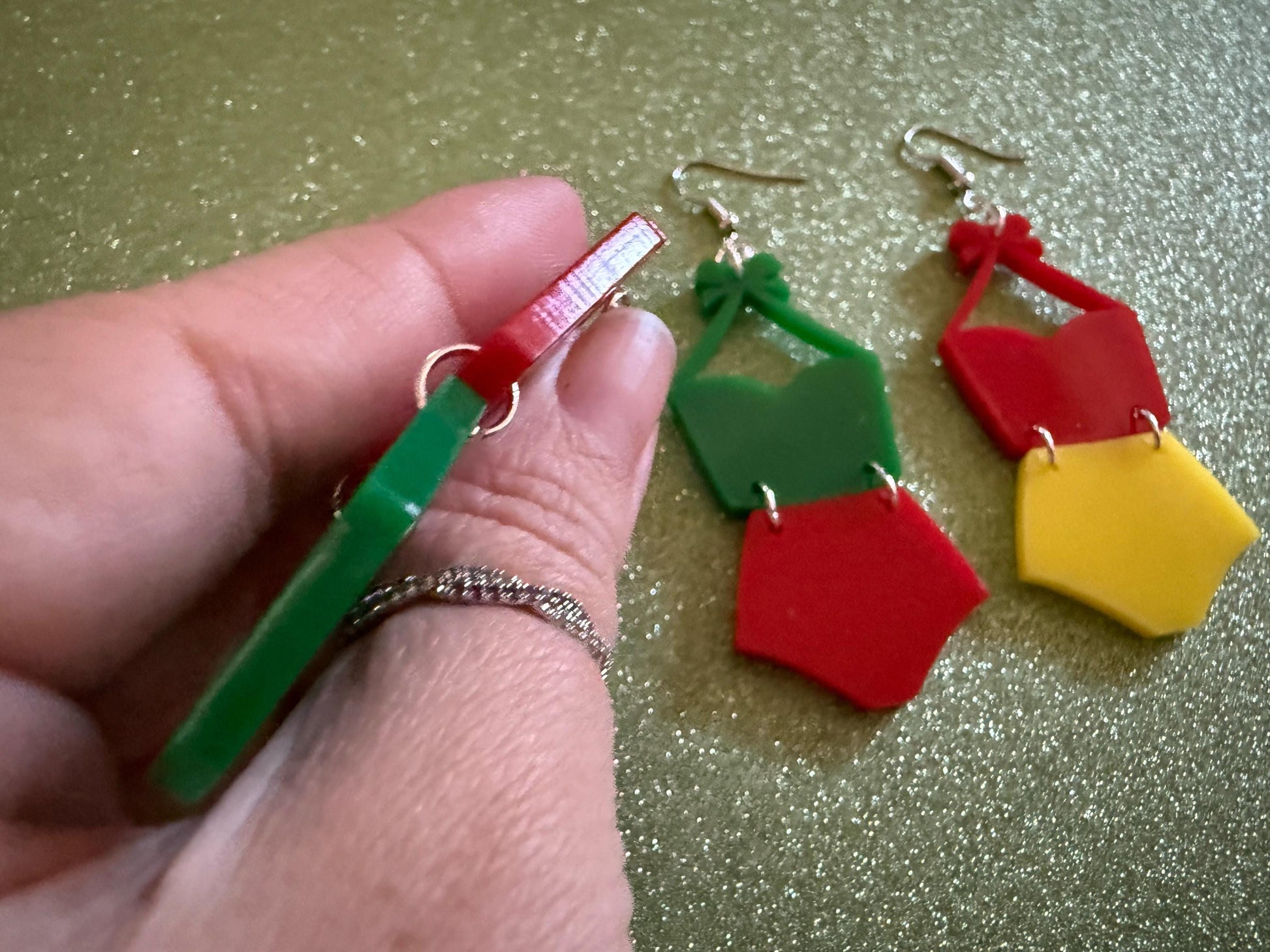 Red Bathing Suit Earrings: Laser Cut Acrylic Swimsuit Earrings, Beach, Swim, Swimming Lifeguard, Swimmer, Vacay, Best Gifts for Her/Him/Them