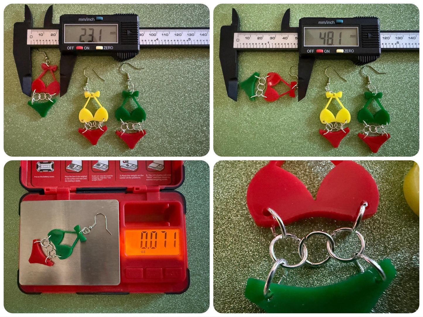 Red Bathing Suit Earrings: Laser Cut Acrylic Swimsuit Earrings, Beach, Swim, Swimming Lifeguard, Swimmer, Vacay, Best Gifts for Her/Him/Them