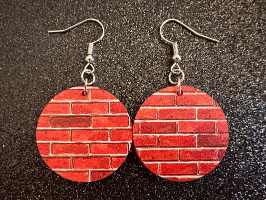 Red Brick Earrings: Laser Cut Acrylic Bricks, Brick Wall, Construction, Brick, Architecture, Building, Preppy, Best Gifts for Her/Him/Them